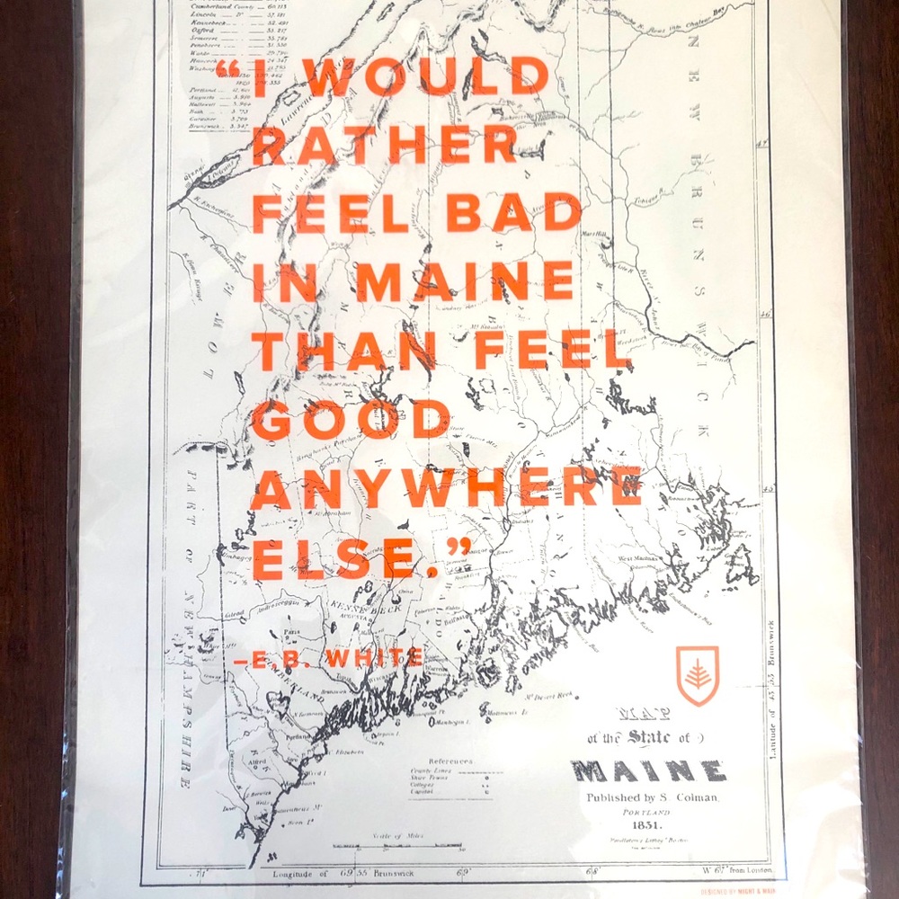 NWT- EB White Quote - Maine Wall Art